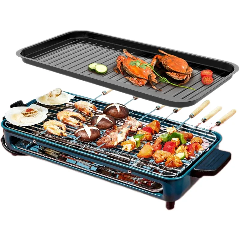 2 in 1Electric grill domestic electric grill smokeless oil free Outdoor Electric Barbecue Grill