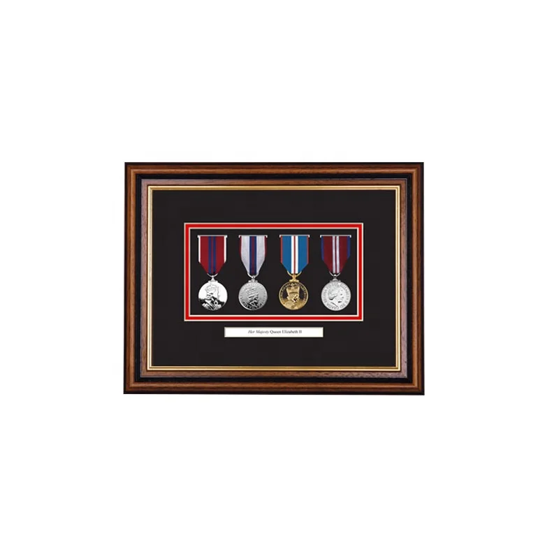 Hot Sale Black Wood Medal Shadow Box  Photo Frame War Medal Display Frames for Medals and Certificates