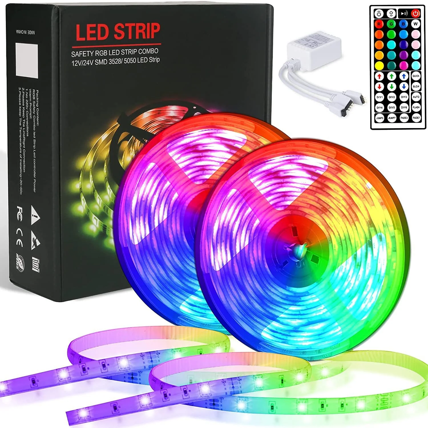 5 M RGB LED Strips 5050 rgb LED Room Lights Control with App and Remote Control blister