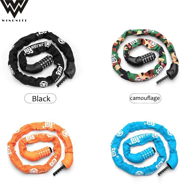 Outdoor 5-digit Bicycle Accessories Lock Bike Anti-Theft Motorcycle Bicycle Chain Security Lock