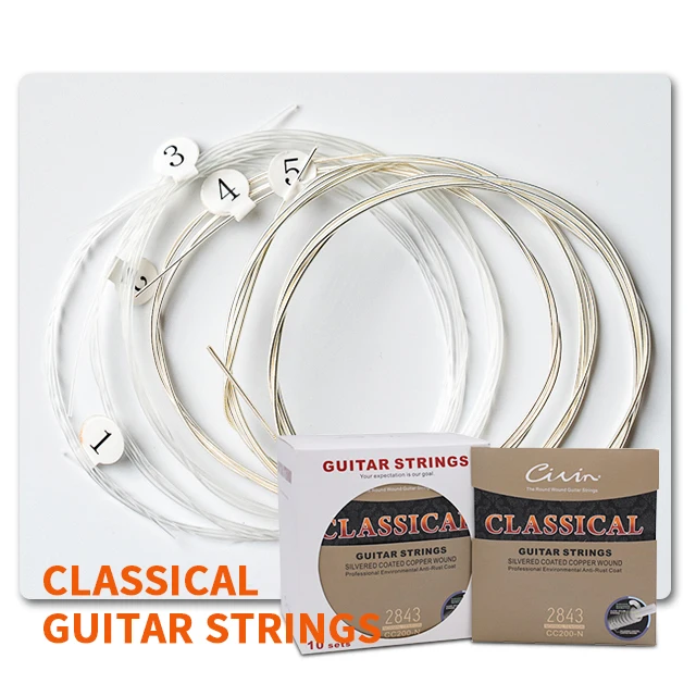 Classical Guitar Strings 2843 2845 Civin Hight Quality Silvered Coated Copper Wound Classical Guitar Strings