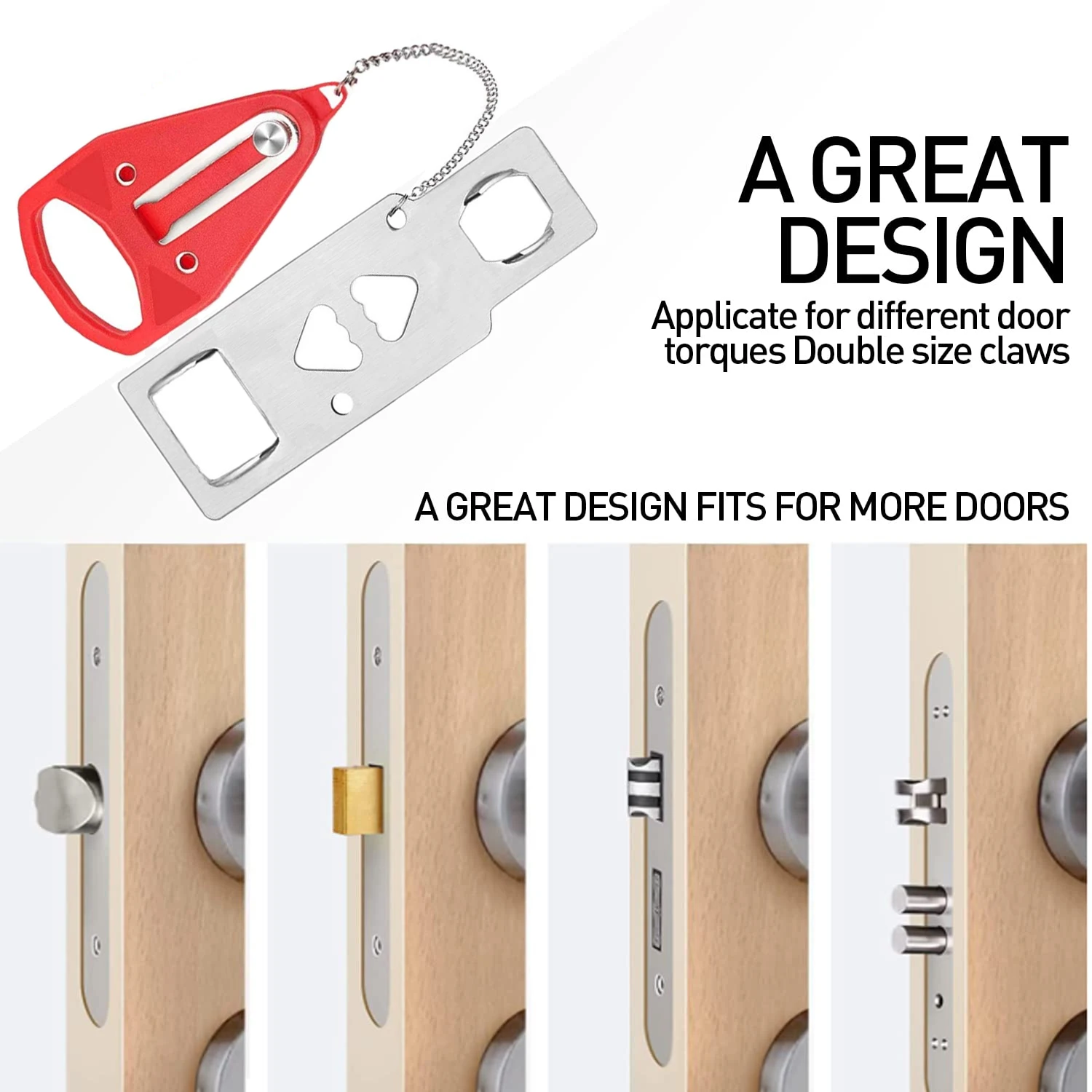 Door Lock and Door Stopper Alarm Travel Safely 2 in 1 set Door Alert Stop Portable for Traveling Home Apartment
