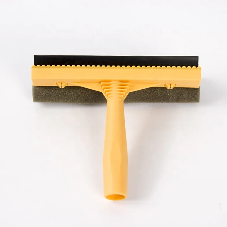 Standard 2-in-1 Dual Side Blade Rubber Scrubber Sponge Professional All-Purpose plastic Window Squeegee for Car Windshield