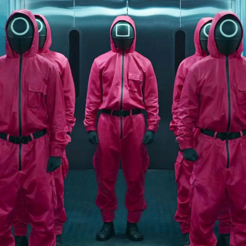 Squid Game Helmet Mask Triangle Square Circle Cosplay Plastic Mask Movie Halloween Party Headgear Boss Costume Prop Adult New