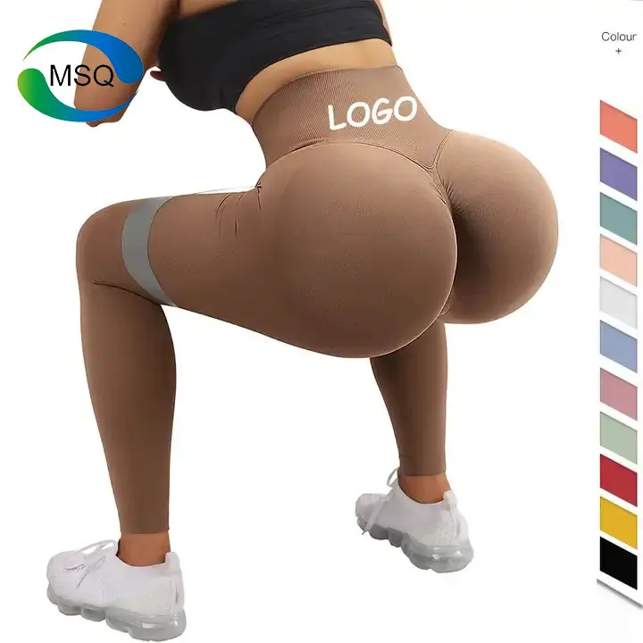 Custom Buttery Soft Seamless Leggings Gym Wear Multi Colors Classic Yoga Pants Workout Leggings Women  Scrunch Yoga Leggings