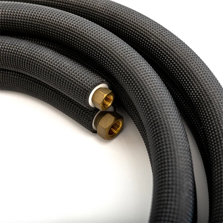 Manufactory Ac Copper Pipe Kits Pre-insulated Pipe Fire Retardant Ac Air Conditioning Insulated Coil Line Set