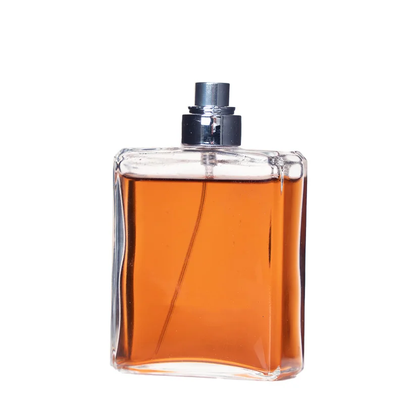 Wholesale spot square clear glass perfume bottle pressing spray essential oil fragrance high-grade sub-bottle