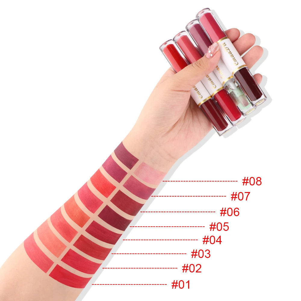 New free shipping CmaaDu double-head lipstick matte non-stick cup waterproof long-lasting lip gloss