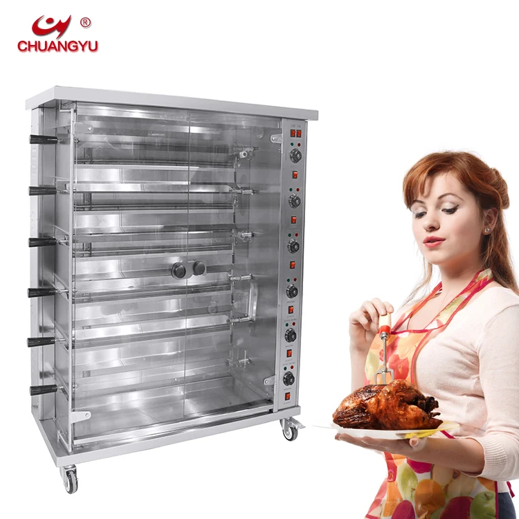 rostisador pollo food cart spit gas rotary chicken rotisserie grill