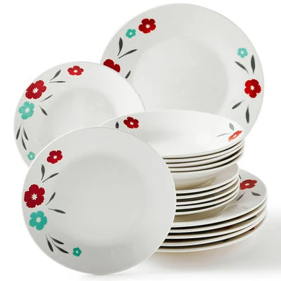 Wholesale  simple decal 6 7 8 9 10 inch ceramic porcelain flat plate soup plate