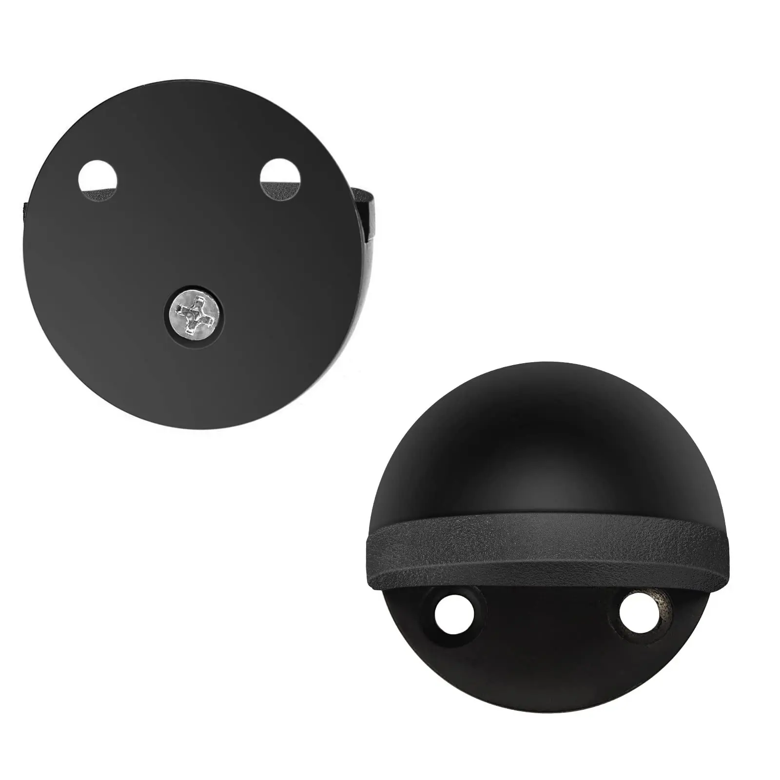 Hotel half moon aluminum metal door stopper sticker wall mount stainless steel rubber door bumper