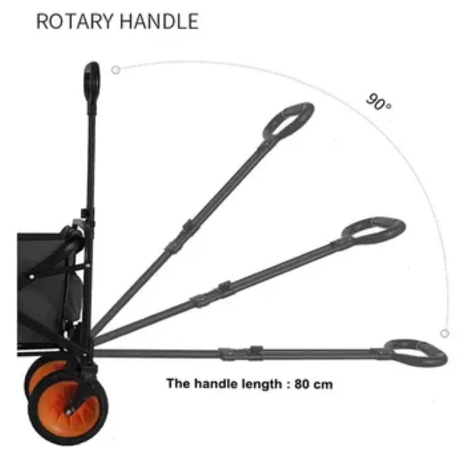 Electric Foldable All Terrain Handcart  Capacity with Tailgate Drink Holder Adjustable Handle - for Camping Sports Shopping