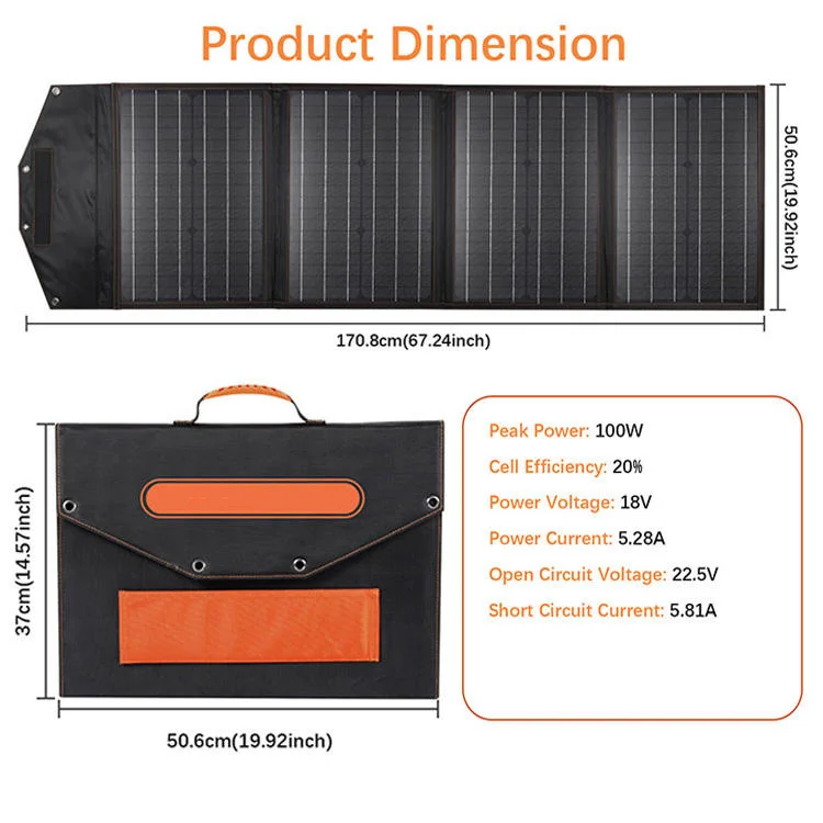 High efficiency solaire Mini Portable Foldable Etfe 200w  Flexible Folding Solar Panels