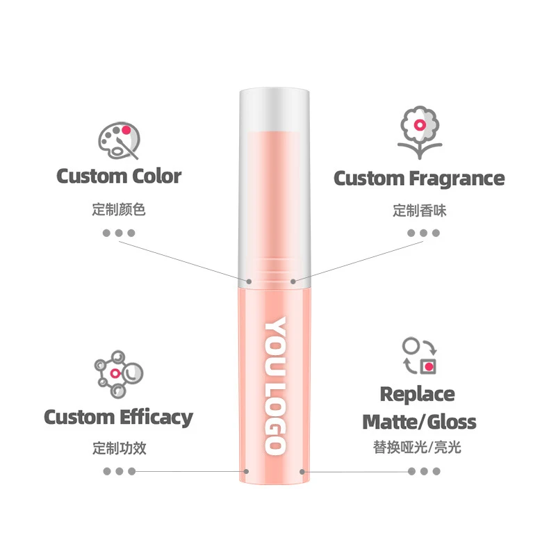 Wholesale Private Label Cute Fruit Scent Lipstick Pink Lips Balm Stick Lip Balm