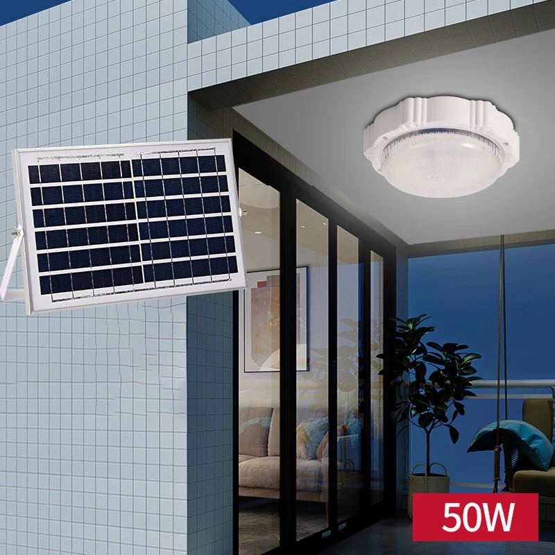 50W Material ABS Solar  Warm White Wall Ceiling Indoor Lamp Light house for Garden Wall House