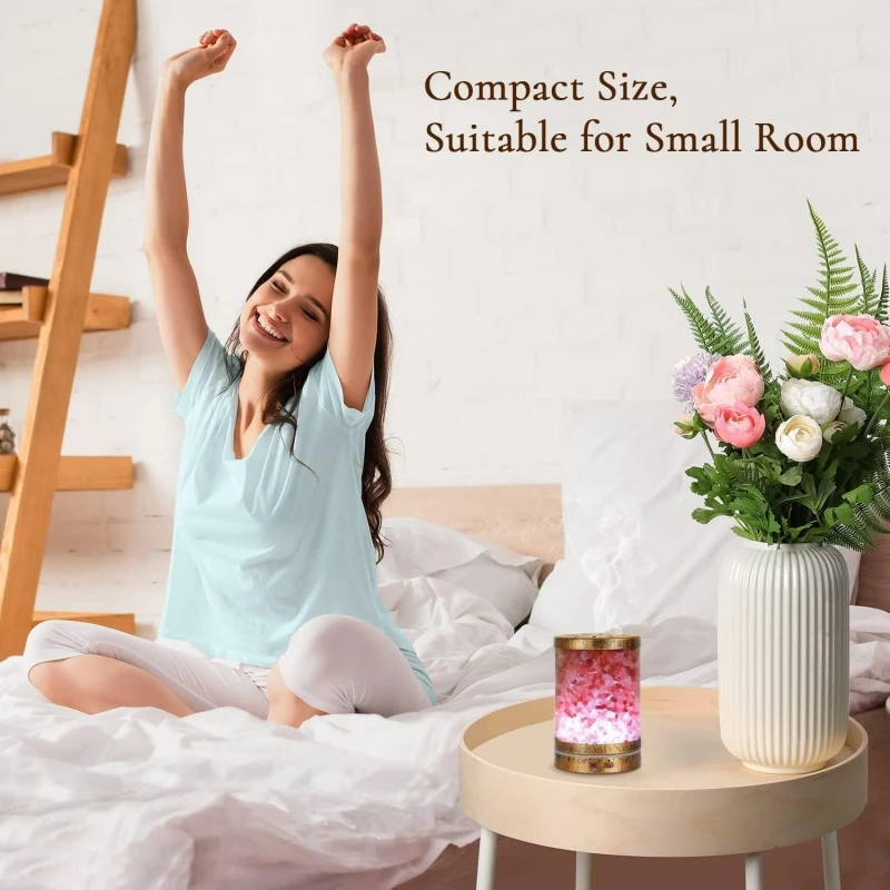 cool mist himalayan crystal salt rock stone ultrasonic aroma diffuser himalayan pink salt lamp essential oil diffuser