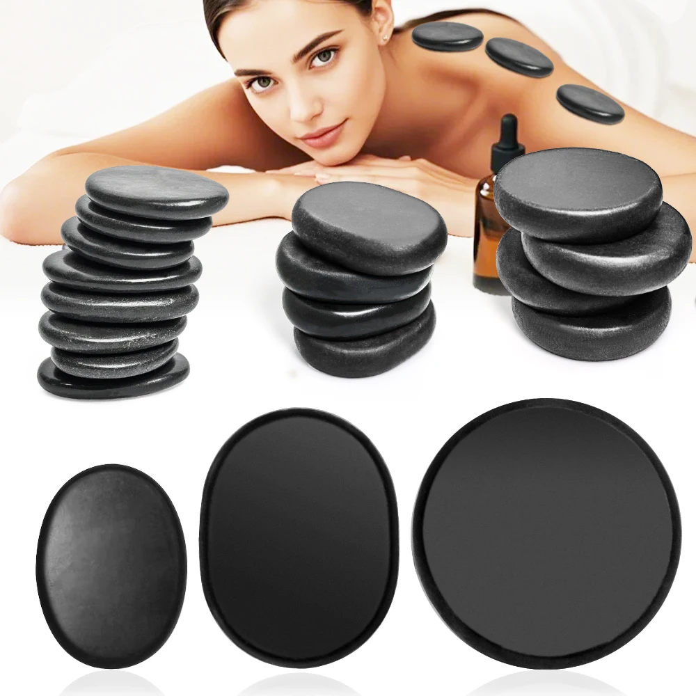 16 Pcs Basalt Hot Stones with Heater Kit Massage Stones for Home spa, Relaxing, Healing