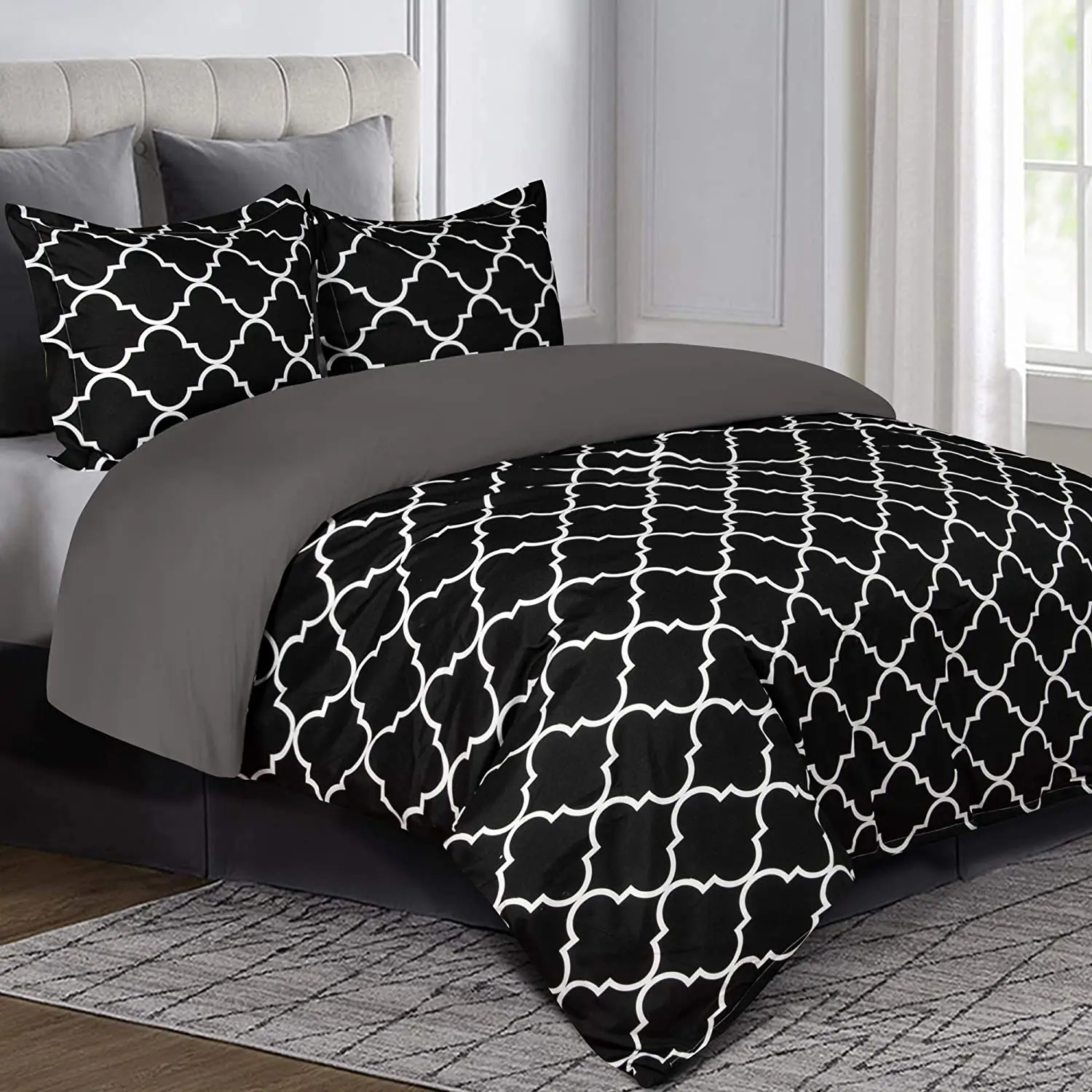 Bedding Sets Duvet Cover Wrinkle Free Microfiber Fabric 3 Piece, Quilt Cover Set In Queen Size