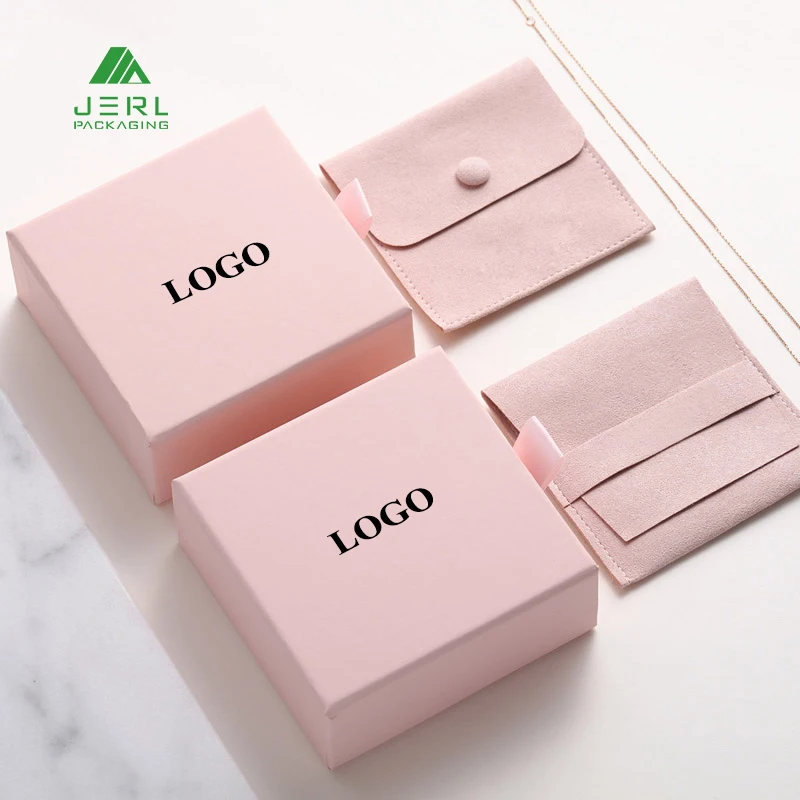  Custom Logo Pink Paper Earrings Gift Boxes Jewelery Box for with