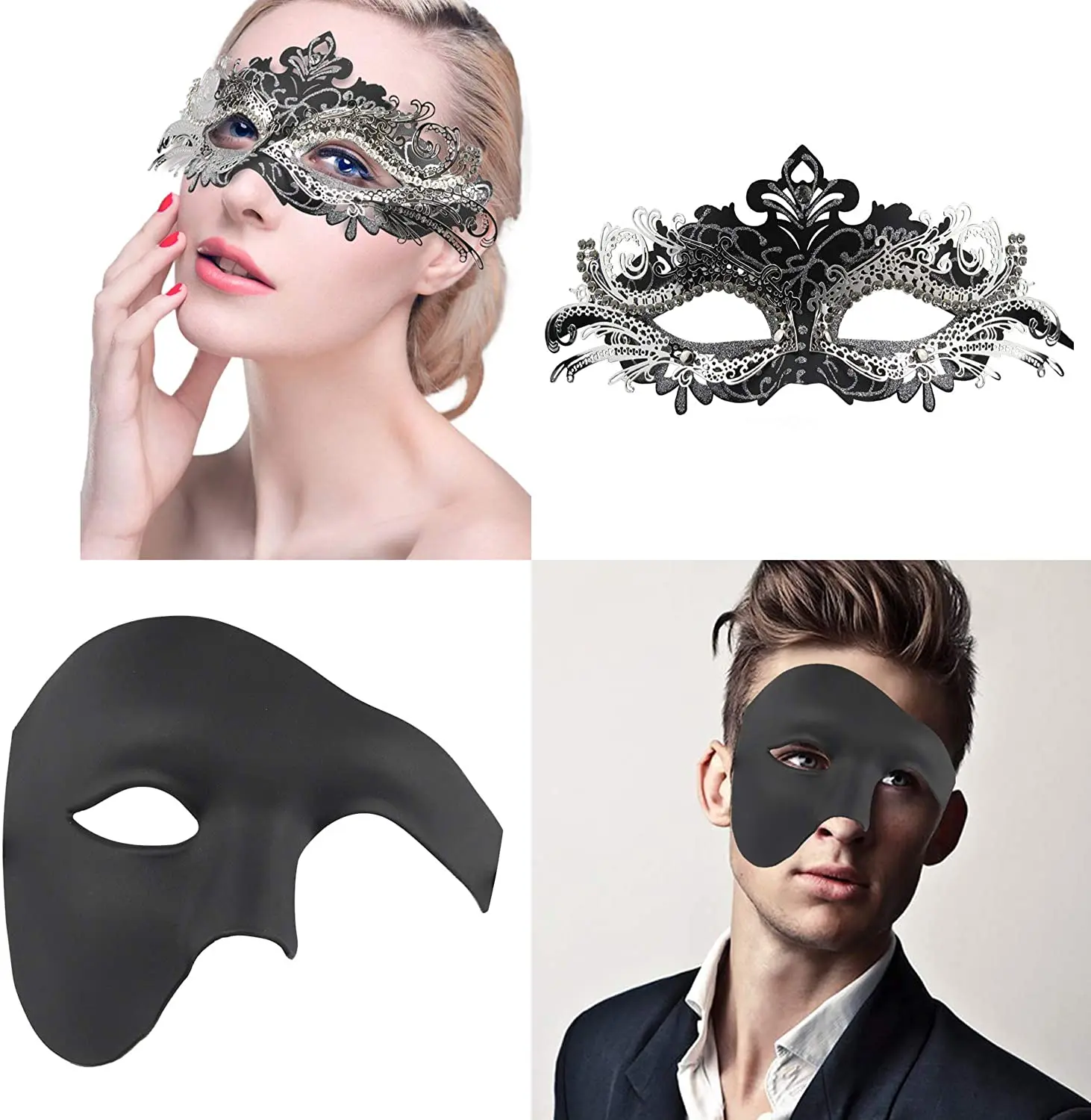 Couples Masquerade Mardi Gras Christmas Venetian Cosplay Costume Halloween Party Set