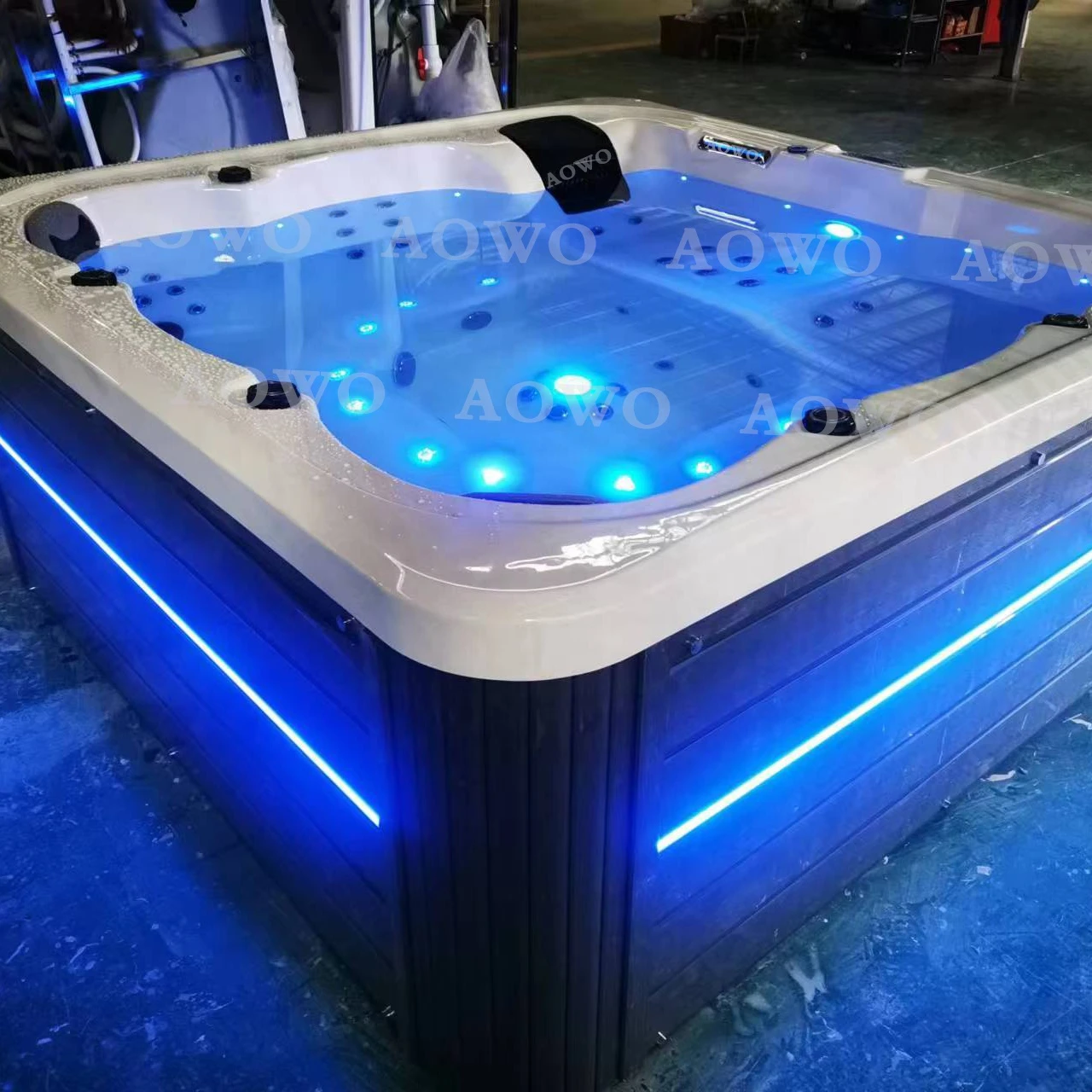 NEW Design Led Light whirlpool outdoor spa jakozzi for 6 person adult yacuzzi square hot tub garden jacuzy jetted exterior pool