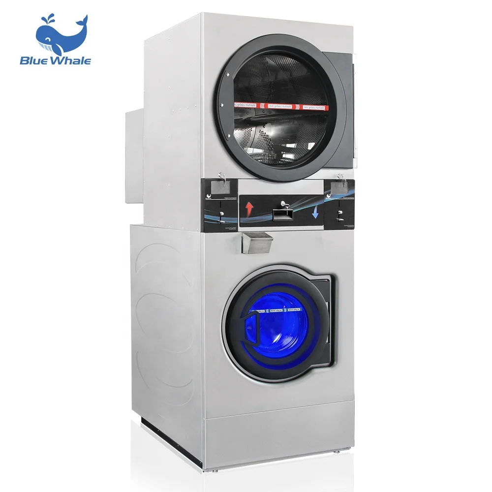 Cheap Stacked Washer Dryer Touch Screen High Quality Washing Machine  for Laundry Shop