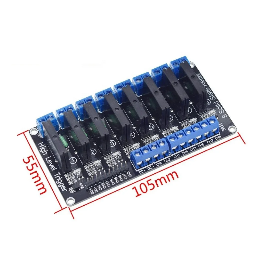 1/2/4/8 channel 5V low level solid state relay module with fuse 250V2A