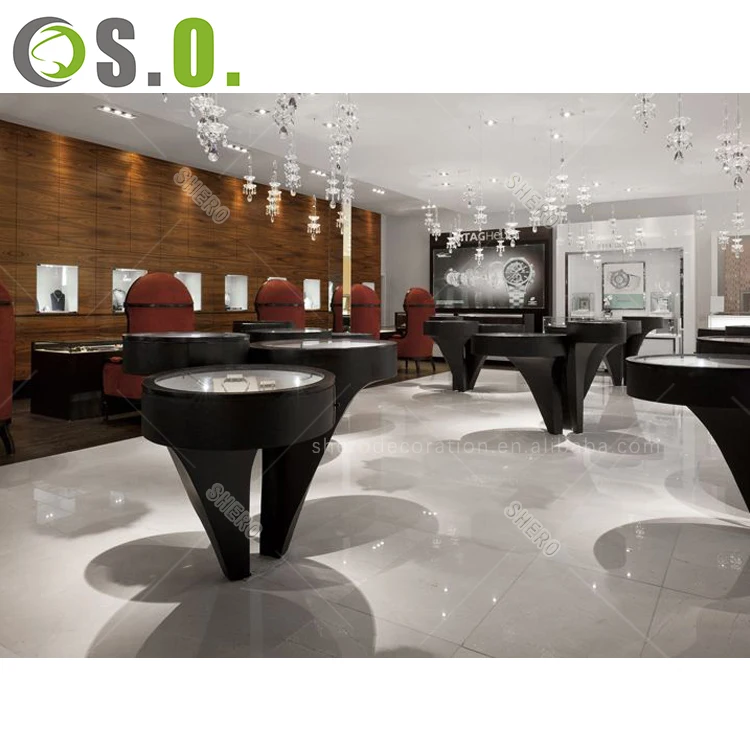 ODM jewelry display showcase with mirror cabinet for shop