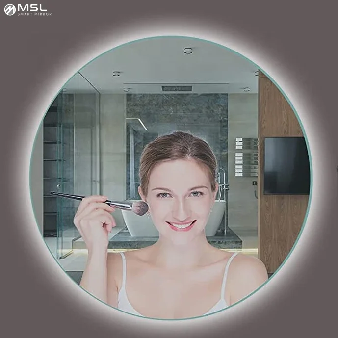 2021 pretty see lighted makeup mirrors touch screen 16 leds round cosmetic mirror magnifying mirrors
