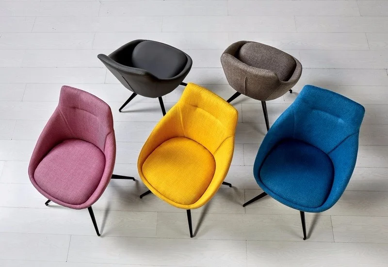 New Design Leisure 360 degree restaurant velvet dining chair swivel chair