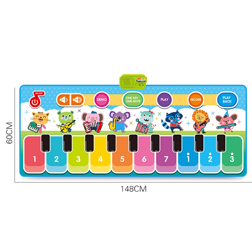Soft Piano Mat for Toddler Touch Musical Dance Mat Play Mat for Baby Touch and Learn Educational Toy Piano Carpet