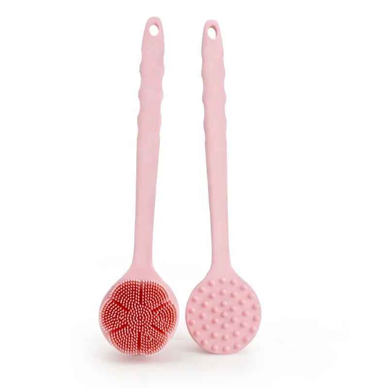 Wholesale Silicone Massage Brush Smell Removing Shower Back Scrubber Brush with Long Handle