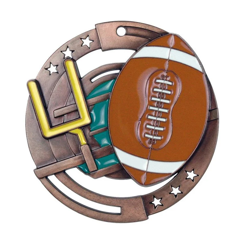 New VIP Custom Football Gold 3d Logo Medal Metal Casting Soccer Sports Award Medals With Ribbon