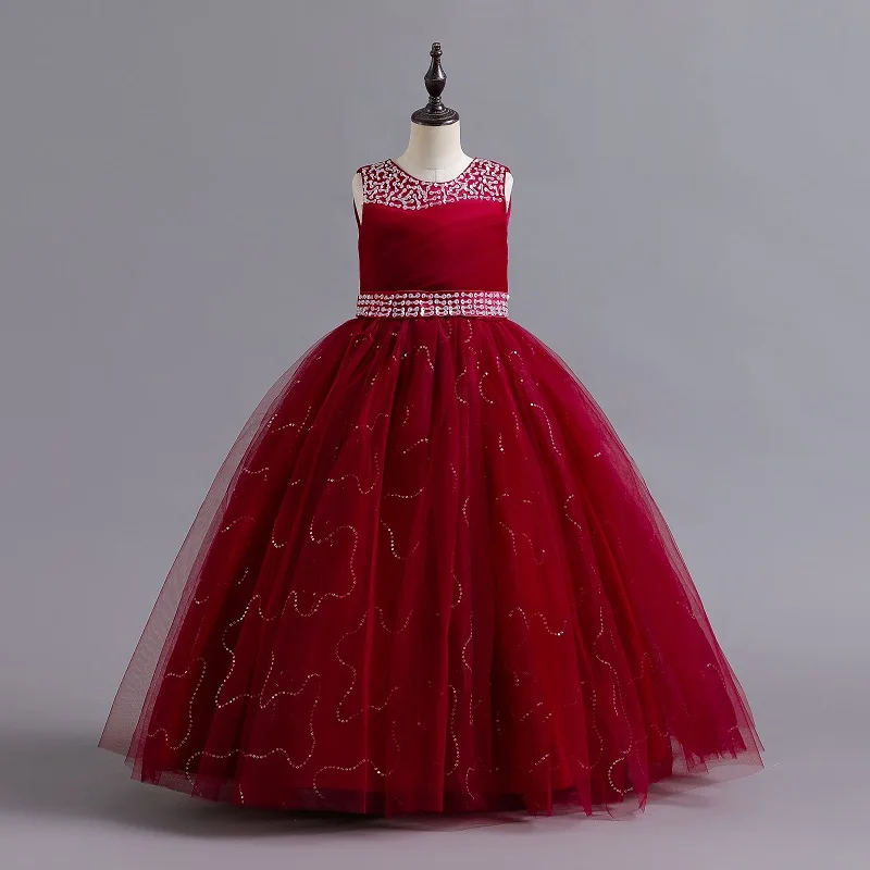 Girls Party Dresses Princess Children Tulle Flower Girl Dresses Wedding Dress For Girl 10 Years GH23