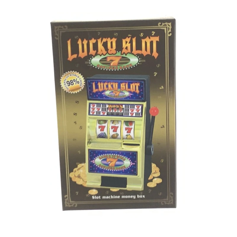 Lucky Sevens Jumbo Slot Machine Casino Toy Piggy Bank Jumping Flash Light Jackpot Sound Entertainment GLOBAL COIN COMPATIBILITY