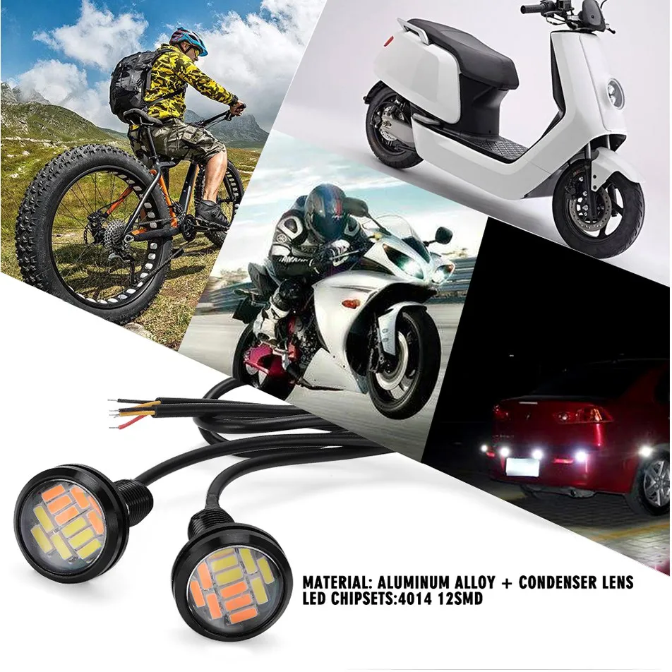 motorcycle turn signal LED Eagle Eye 12V Car Auto DRL Daytime Running Tail Backup Light Lamp