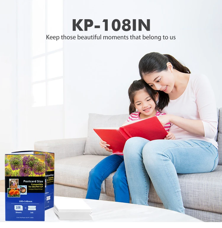 High glossy photo paper adhesive matte photographic paper 108 sheets for canon selphy cp1300