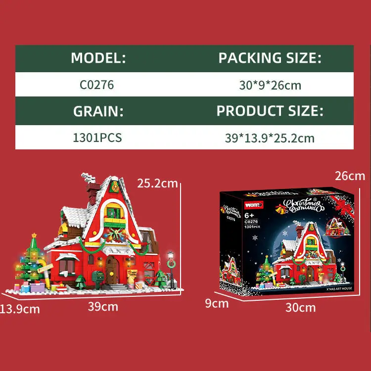 WOMA TOYS C0276 Festive Kids Christmas Play Set DIY Christmas House with Assemble Toy Set