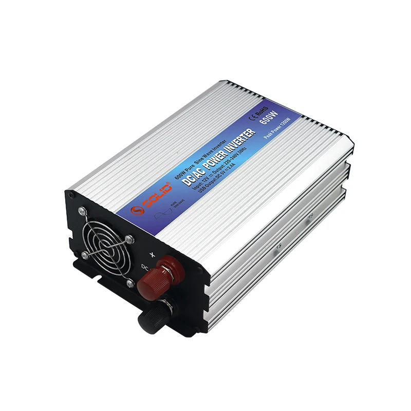 Solid Electric Pure Sine Wave Inverter Inversor 600w DC 12V 24V To AC 110V 220V Intelligent Power Inverter 500W