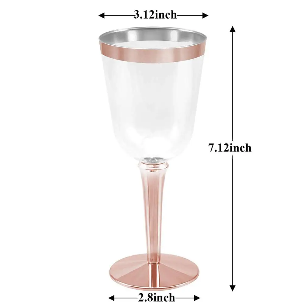 
Good Quality Standard Promotional Rose Gold Plastic Champagne Flutes 