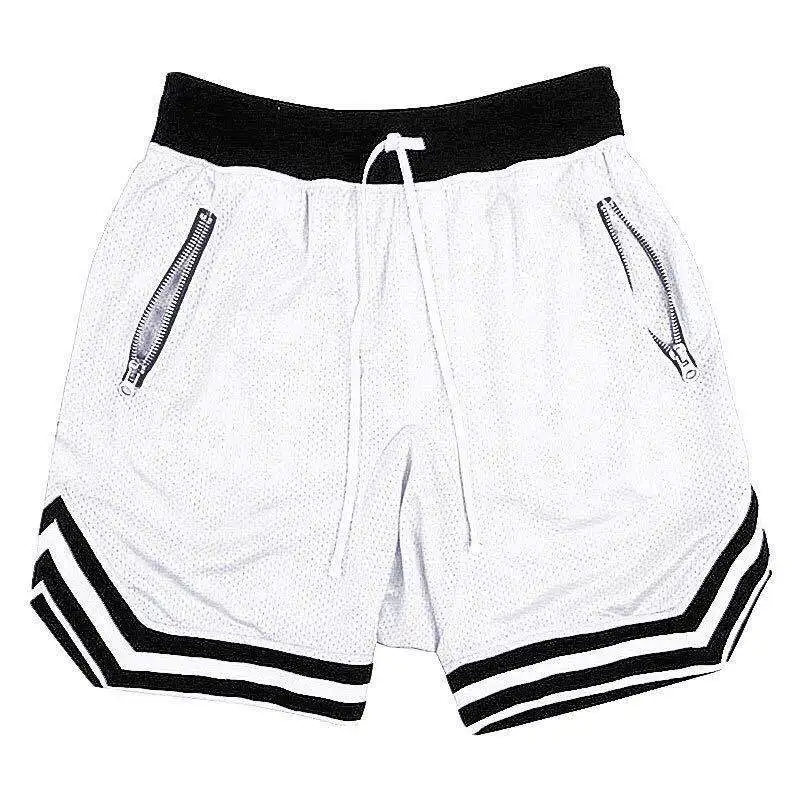Wholesale 100% Polyester Custom Male Wear Summer Shorts Men Cool Custom logo side zipper pocket Men Cargo mesh shorts