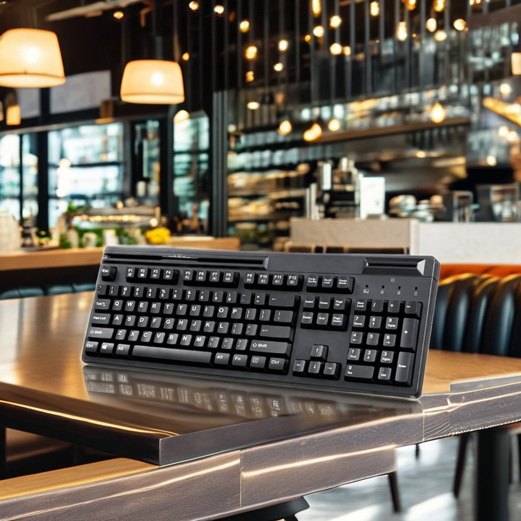 Wholesale KB104R USB Programmable Keyboard with Magnetic Card Reader for Business POS Use