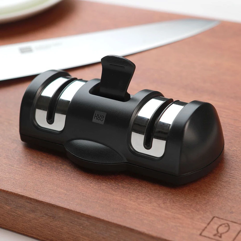 
Xiaomi Mijia Huohou Double Wheel Sharpener Ceramic Kitchen Sharpener Stone Sharpener Kitchen Utensil 