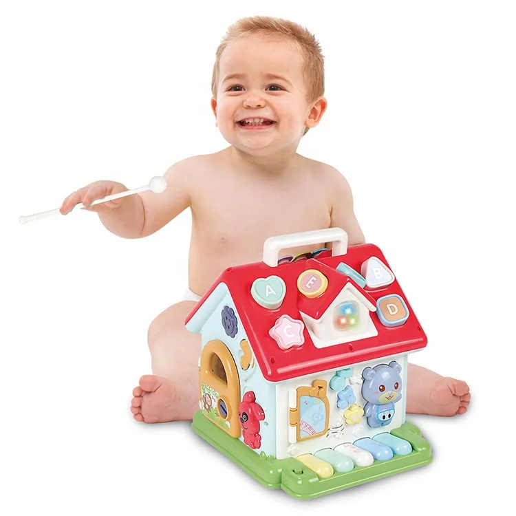 Infant Education Puzzle House Knock Piano Keyboard Electronic Organ Music Musical Instrument Toys For Kids