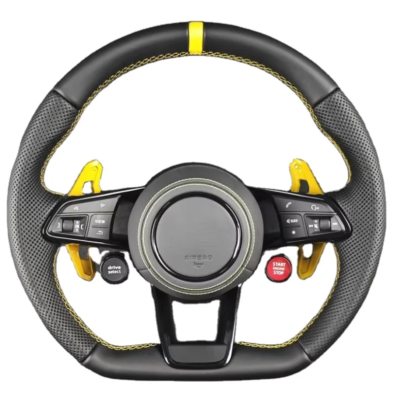 Кожаное рулевое колесо R8 с кнопкой запуска для Audi R8 TRS C6 C7 S4 A4 B8 RS3 SQ5 S5 B9 A6 C8 C8 на заказ
