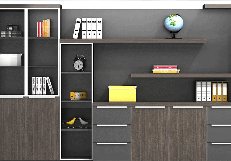 New Design High Capacity Modular Filling Cabinet Elegant With Swing Doors Multi-Functional Home Office Black File Cabinet