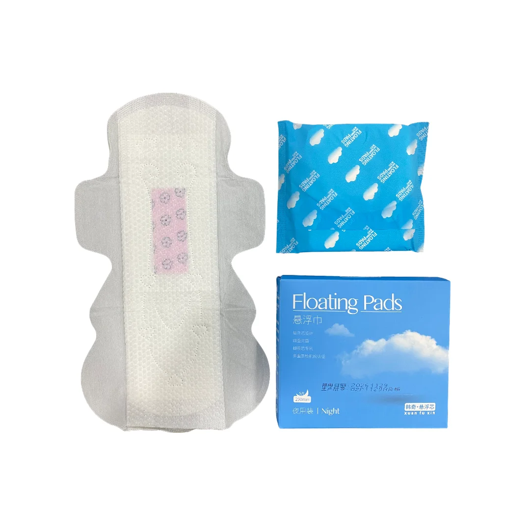 Organic Feminine Hygiene Products Absorbent Fabric for Reusable Sanitary Pads Women 3D Suspend Floating Anion Napkin
