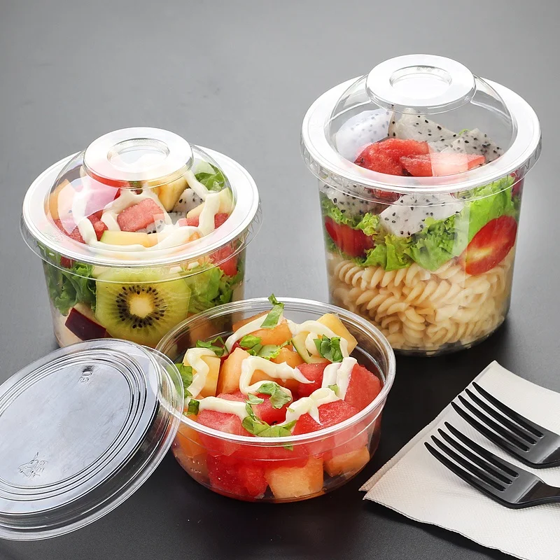 Овощной Фруктовый Салат ПЭТ пластиковая чашка с крышкой