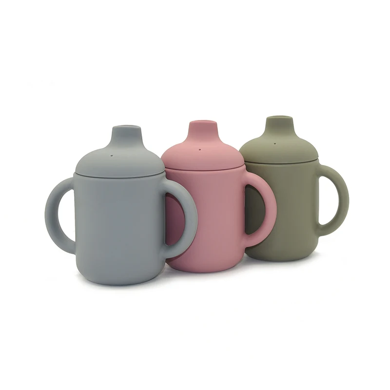 Free Sample Silicone Sipping Water Sippy Baby Cups Safe Bpa Free Silicone Baby Training Cups With Straw
