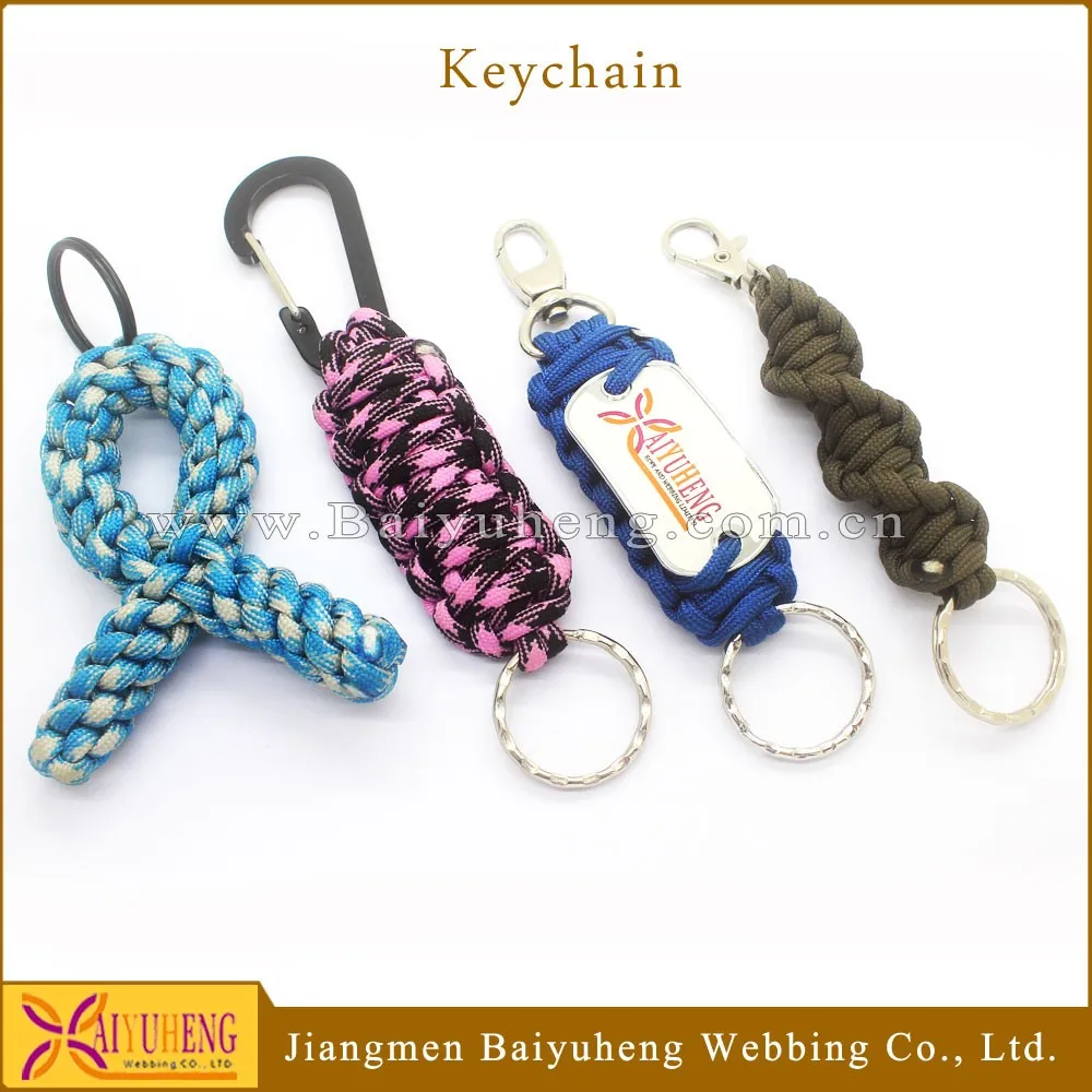 Outdoor custom keychain paracord survival keyring monkey fist ball knot key paracord keychains
